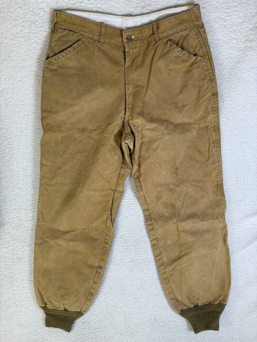 Vintage American Field Pants Mens 34x28 Hunting Briar Canvas Talon Zip USA Made